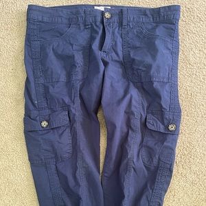 So Juniors Size 13 Crop Cargo Utility Navy Blue Pants